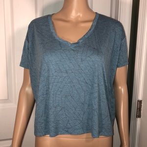 Check and Stripe Blue Print Top. XS